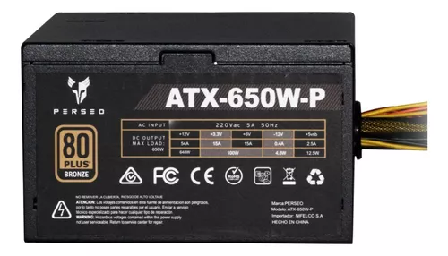 Fuente Perseo 650w 80 Plus Bronze