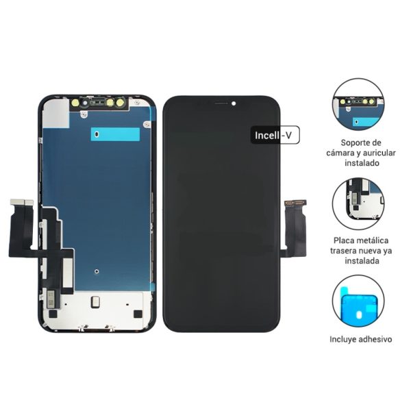 Display iPhone XR Negro Compatible (Incell-V) - Servicio de Colocación Incluido + vidrio templado de regalo
