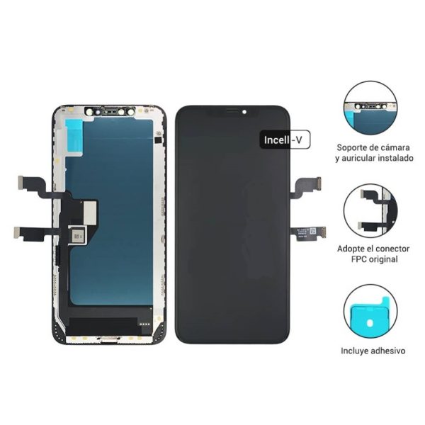 Display iPhone Xs Max Negra – Incell-V Comp. Servicio de Colocación Incluido + vidrio templado de regalo