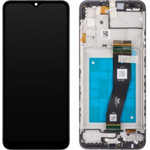 Pantalla Samsung A025G/A02s Comp c/Marco Negro – Instalación Inc. + Vidrio Templado