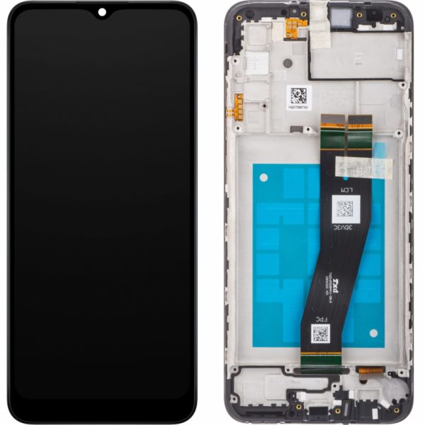 Pantalla Samsung A025G/A02s Comp c/Marco Negro – Instalación Inc. + Vidrio Templado