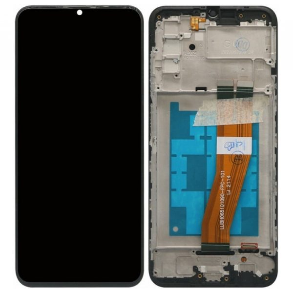 Pantalla Samsung A037F/A037M/A03s Comp. c/Marco Negro 161mm OLED – Instalación Inc. + Vidrio Templado