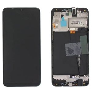 Pantalla Samsung A105/A10 Comp. c/Marco Negro (AAA) – Instalación Inc. + Vidrio Templado