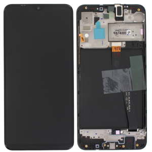 Pantalla Samsung A105F/A10 Comp. C/Marco Negro EU CODE (GH82-18685A)– Instalación Inc. + Vidrio Templado