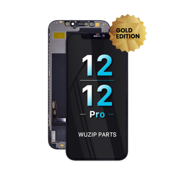 Display Apple iPhone12/12 Pro SIN IC Comp. Negro Gold Edition WUZIP Servicio de Colocación + Vidrio templado de regalo