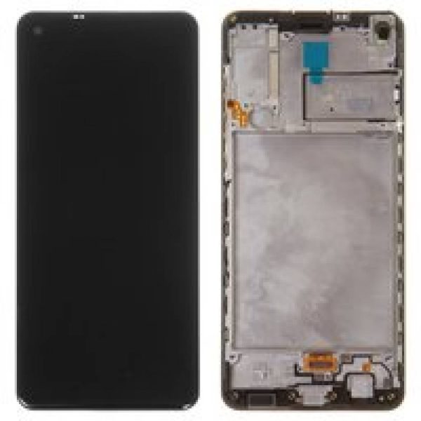 Pantalla Samsung A217/A21s Comp c/Marco Negro (OLED) - Instalación Inc. + Vidrio Templado