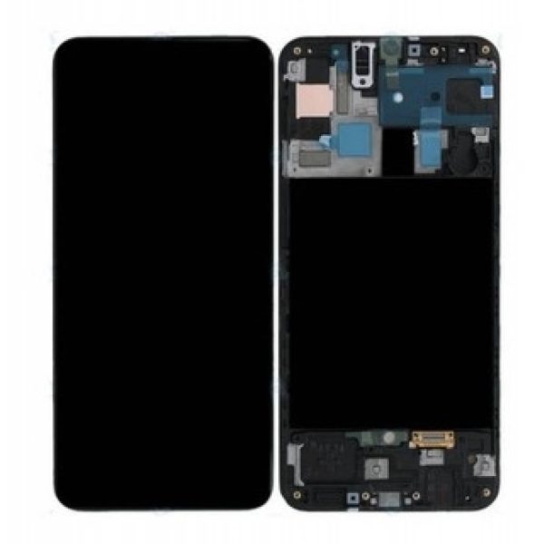 Pantalla Samsung A307/A30s Comp. Negro (GH82-21190A) c/Marco - Instalación Inc. + Vidrio Templado