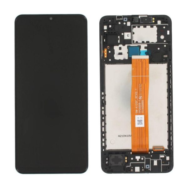 Pantalla Samsung A125/A12 Comp. c/Marco Negro (GH82-24491A) – Instalación Inc. + Vidrio Templado