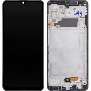 Pantalla Samsung A325/A32 4G Comp c/Marco Negro (GH82-25579A) - Instalación Inc. + Vidrio Templado
