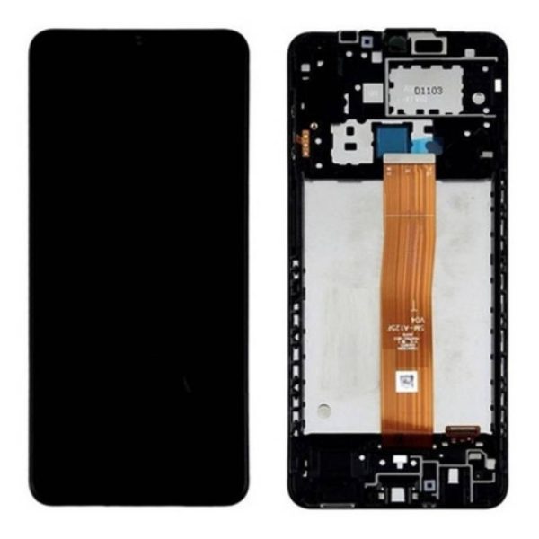 Pantalla Samsung A127/A12s Comp. c/Marco Negro (GH82-26485A/26486A) – Instalación Inc. + Vidrio Templado