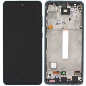 Pantalla Samsung A525/A526/A52 Comp c/Marco Azul (GH82-25229B) - Instalación Inc. + Vidrio Templado