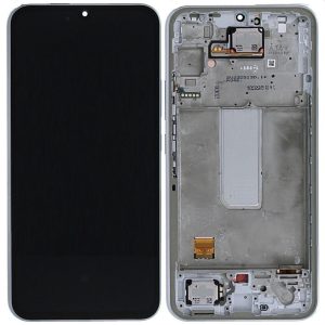 Pantalla SamsungA346/A34 Comp. C/Marco Plateado (GH82-31200B/31201B)- Instalación Inc. + Vidrio Templado