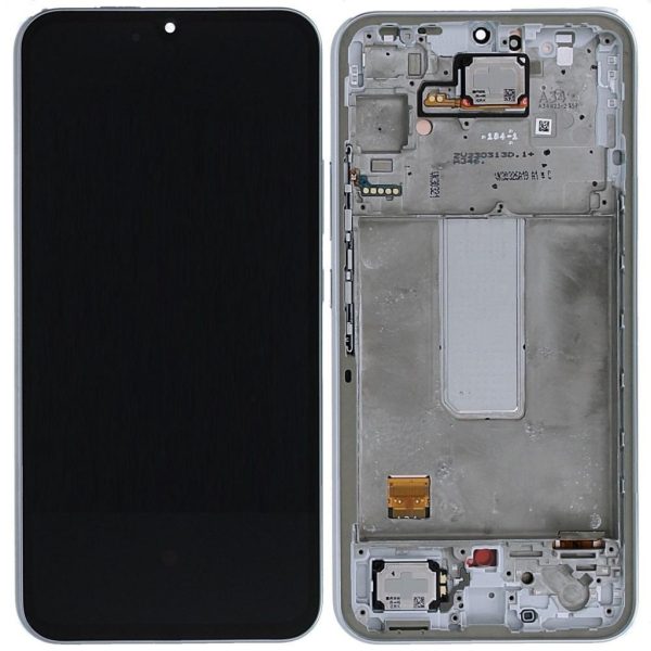 Pantalla SamsungA346/A34 Comp. C/Marco Plateado (GH82-31200B/31201B)- Instalación Inc. + Vidrio Templado