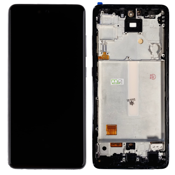 Pantalla Samsung A525/A52 Comp. c/Marco Negro (OLED) - Instalación Inc. + Vidrio Templado