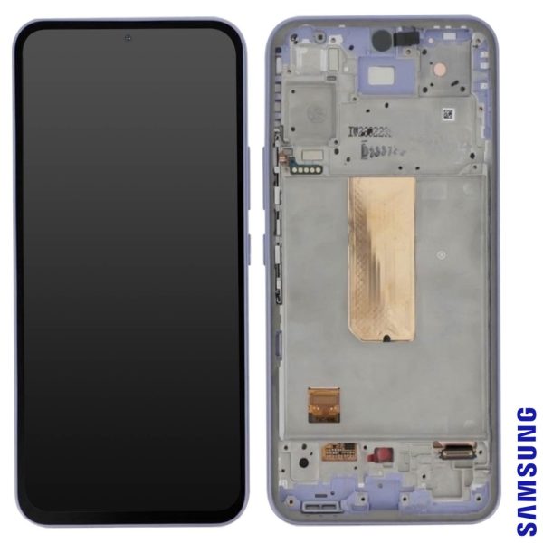 Pantalla Samsung A546/A54 Comp. c/Marco Violeta Claro (GH82-31231D/31232D) - Instalación Inc. + Vidrio Templado